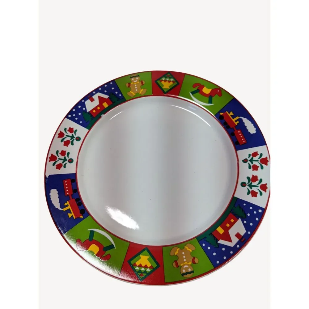 4 Vintage Marketplace Celebrate The Season Plates Christmas Grandmacore Lot 